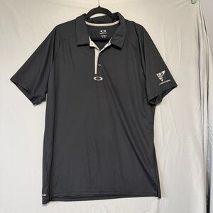 Oakley Mens Short Sleeve Golf Polo Top Size XL Black Logo Casual Sporty Work